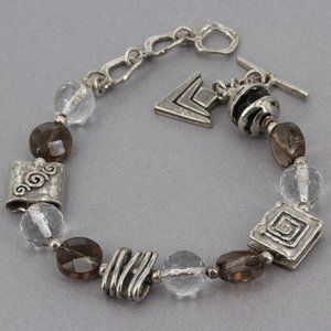 Silpada Smoky Quartz Crystal Sterling Silver Bracelet